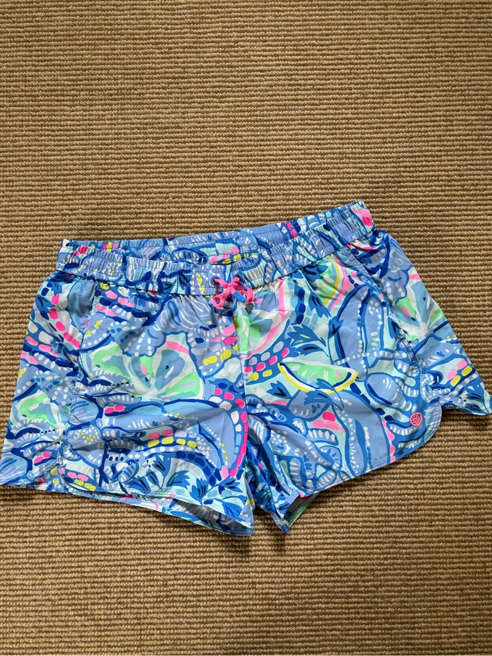 Lilly Pulitzer Blue Floral Athletic Shorts